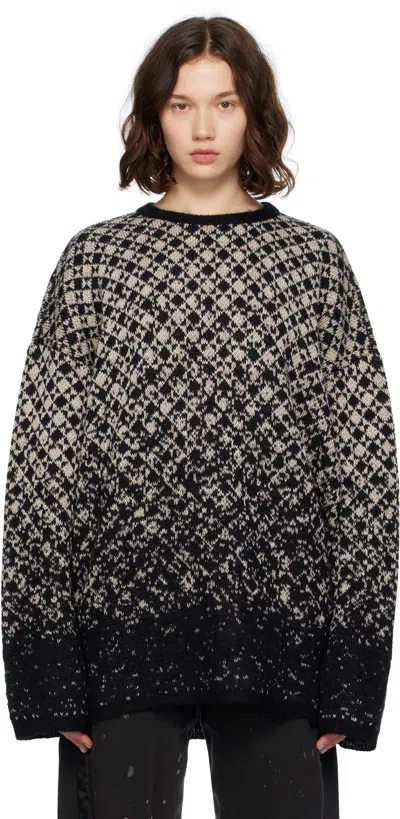 Mm6 Maison Margiela Checkered Pattern Crew Neck Knitwear