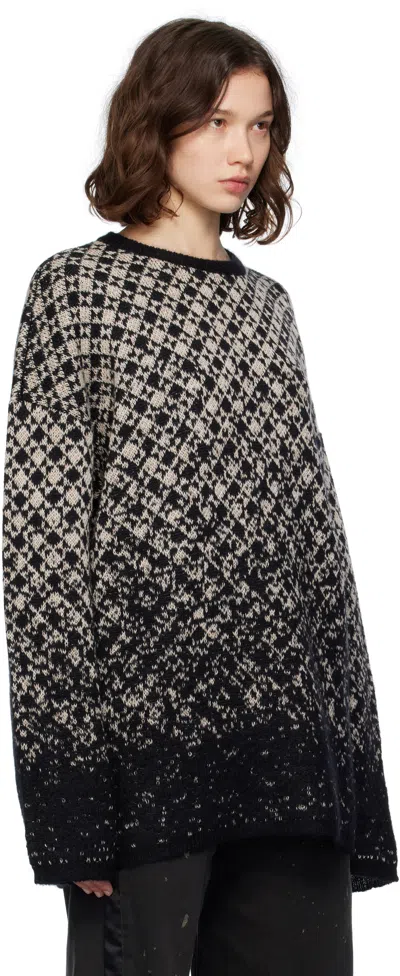 Mm6 Maison Margiela Checkered Pattern Crew Neck Knitwear