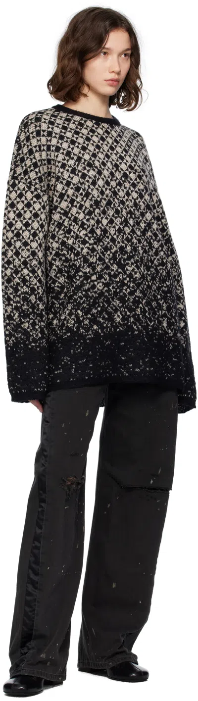 Mm6 Maison Margiela Checkered Pattern Crew Neck Knitwear