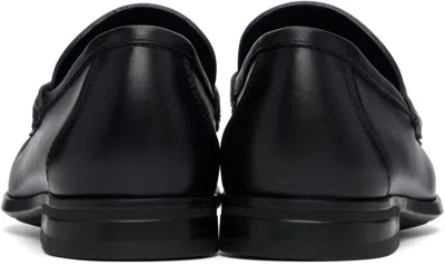 Ferragamo Navy Hardware Loafers In Black
