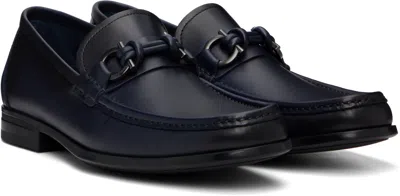 Ferragamo Navy Hardware Loafers In Black