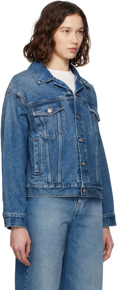 Mm6 Maison Margiela Blue Cutout Denim Jacket