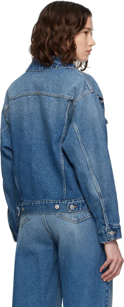 Mm6 Maison Margiela Blue Cutout Denim Jacket