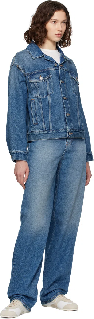 Mm6 Maison Margiela Blue Cutout Denim Jacket