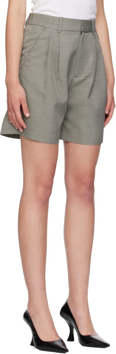 Anine Bing Black & White Carrie Shorts In Gray