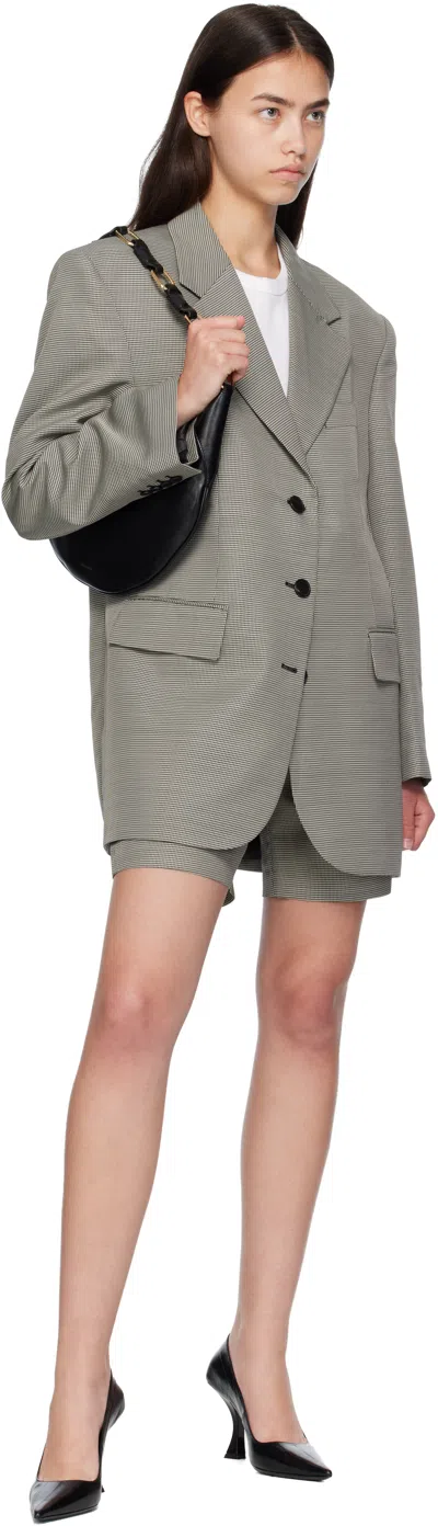 Anine Bing Black & White Carrie Shorts In Gray