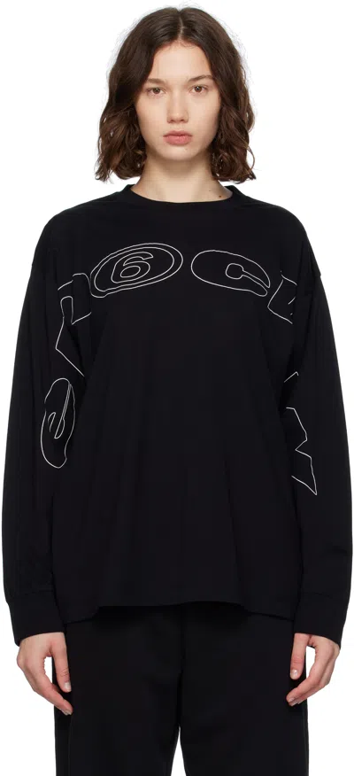 Mm6 Maison Margiela Long Sleeve T-shirt In Black