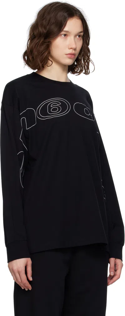 Mm6 Maison Margiela Long Sleeve T-shirt In Black