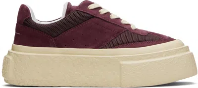 Mm6 Maison Margiela Burgundy Platform Sneakers