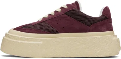 Mm6 Maison Margiela Burgundy Platform Sneakers