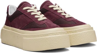 Mm6 Maison Margiela Burgundy Platform Sneakers