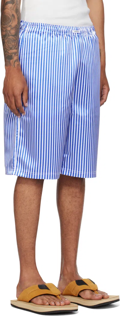 Abra Ssense Exclusive Blue & White Basketball Printed Shorts In Blue