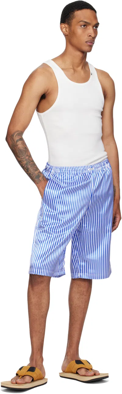 Abra Ssense Exclusive Blue & White Basketball Printed Shorts In Blue