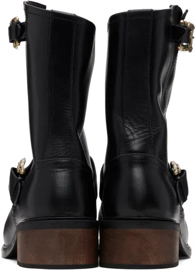 Enfants Riches Deprimes Engineer Double-buckle Leather Boots In Black
