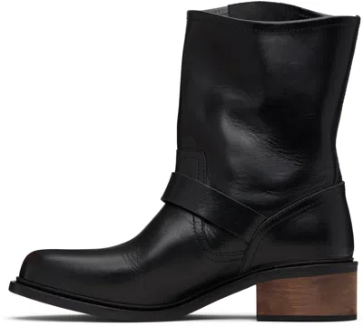 Enfants Riches Deprimes Engineer Double-buckle Leather Boots In Black