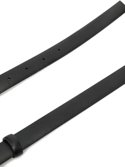 Khaite Oval-buckle Leather Belt In Black