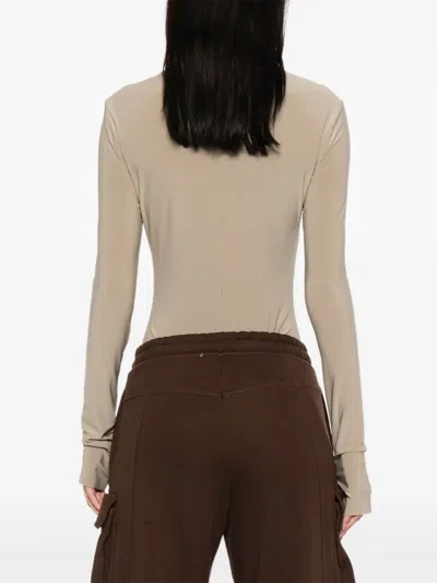 Norma Kamali Long-sleeve Bodysuit In Neutral