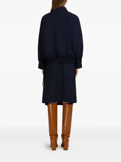 Marni Zip-up Bomber Jacket In Blue