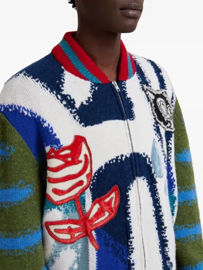 Marni Graphic-knitted Cardigan In Multi