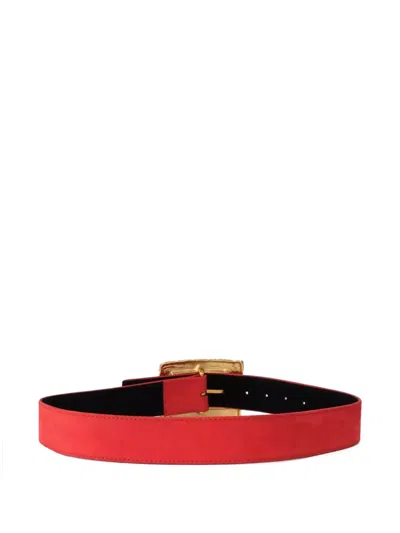 Pre-owned Saint Laurent Love Suede Belt In Red