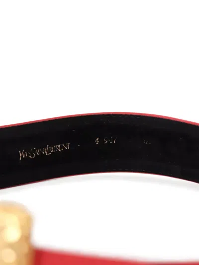 Pre-owned Saint Laurent Love Suede Belt In Red