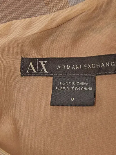 Pre-owned Armani Exchange Pleated Stripe Dress In Sand