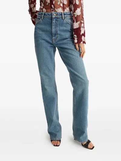 Rotate Birger Christensen Woman Denim Pants Blue Size 30 Cotton In Blue
