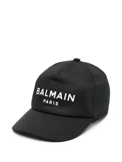 Balmain Logo-embroidered Baseball Cap In Black