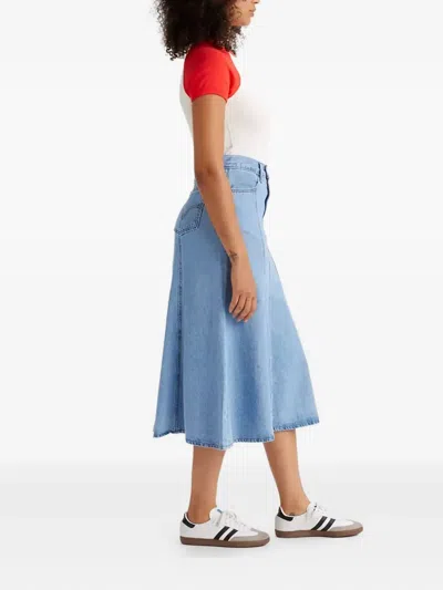 Levi's Panelled Denim Midi Skirt In Blue