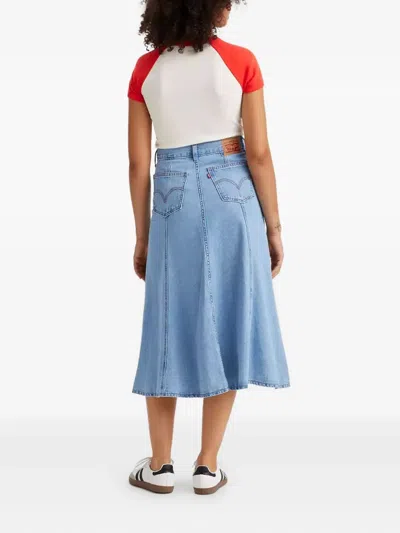 Levi's Panelled Denim Midi Skirt In Blue