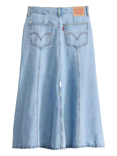 Levi's Panelled Denim Midi Skirt In Blue