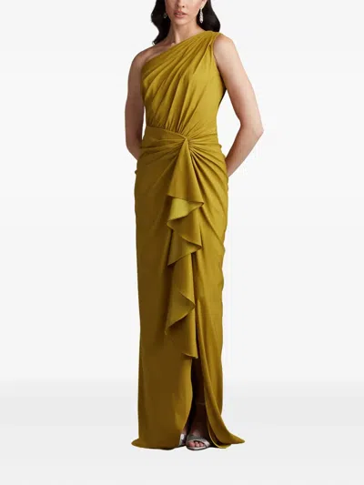 Tadashi Shoji One-shoulder Side Ruffle Gown
