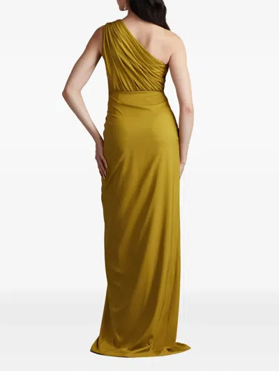 Tadashi Shoji One-shoulder Side Ruffle Gown