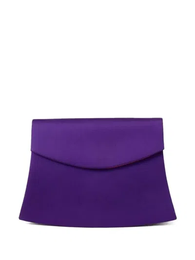 Pre-owned Saint Laurent 1980s Silk Clutch Bag In Purple