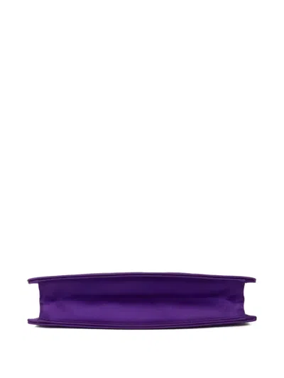 Pre-owned Saint Laurent 1980s Silk Clutch Bag In Purple