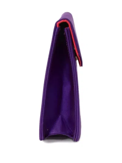 Pre-owned Saint Laurent 1980s Silk Clutch Bag In Purple