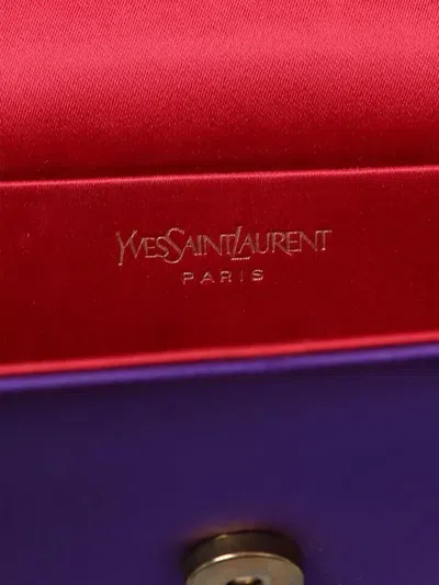 Pre-owned Saint Laurent 1980s Silk Clutch Bag In Purple