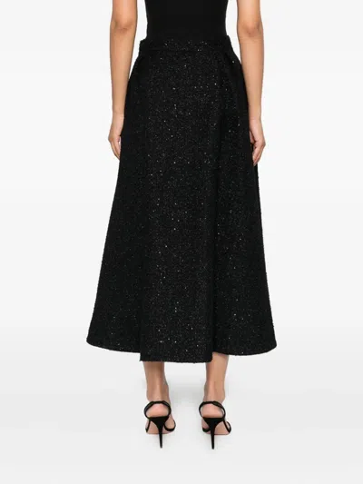 Alessandra Rich Sequin-embellished Pleated Skirt In Black