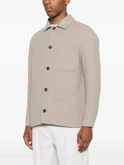 Eleventy Button-fastening Patch-pocket Jacket In Pink
