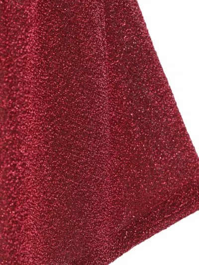 Oseree Womens Burgundy Lumiere Metallic Woven Shorts In Burgundy