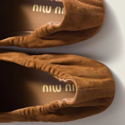 Miu Miu Women Ruches Leather Loafers With Lettering Logo In Multi