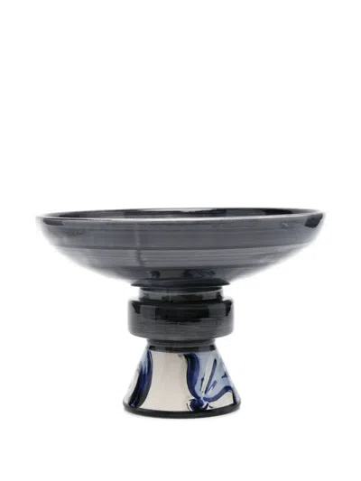 Dolce & Gabbana Ceramic Stand Bowl In Gray