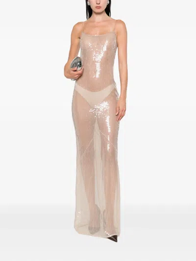 The New Arrivals Ilkyaz Ozel Isis Maxi Dress In Neutral