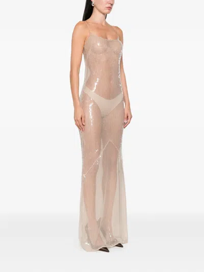 The New Arrivals Ilkyaz Ozel Isis Maxi Dress In Neutral