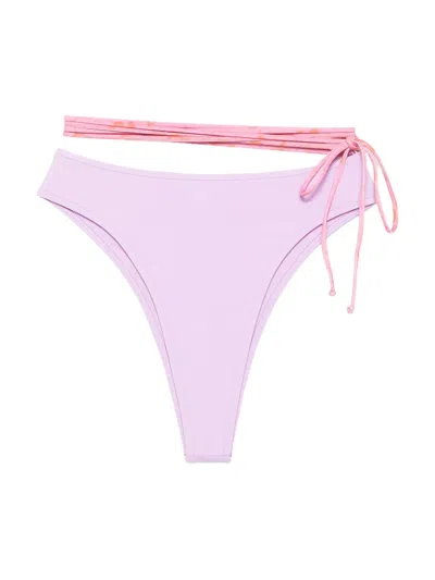 Roberta Einer Strap-detail Bikini Bottoms In Purple