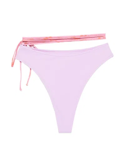 Roberta Einer Strap-detail Bikini Bottoms In Purple