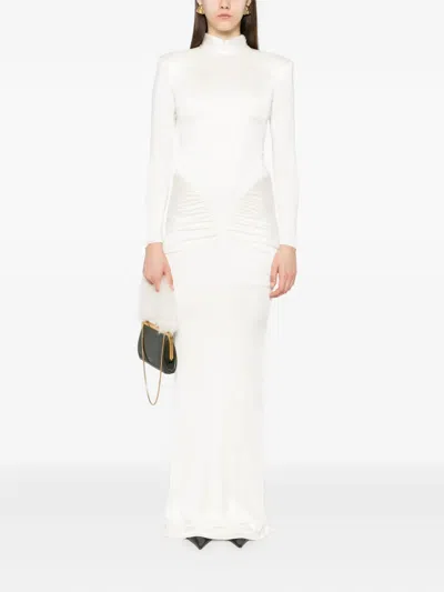 The New Arrivals Ilkyaz Ozel Darja Gathered Satin-jersey Gown In White