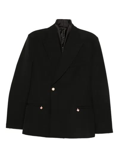 Casablanca Double-breasted Embellished Jacket In Black