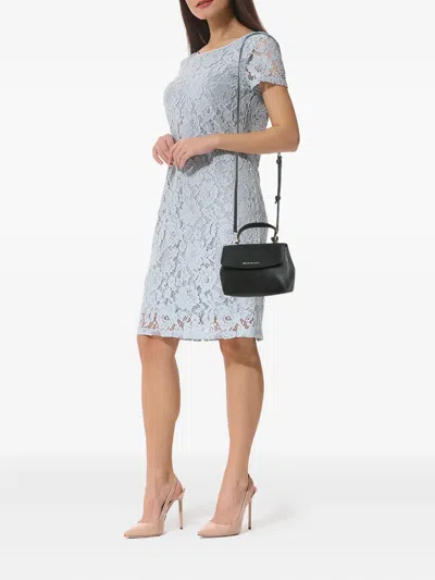 Pre-owned Michael Kors Structured Top Handle Crossbody Bag In Gray