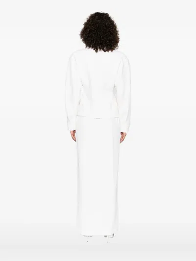 Alessandra Rich Crystal-embellished Double-breasted Jacket In White